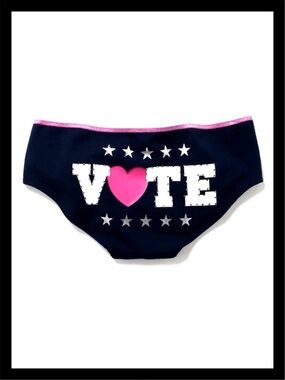 💕ⓅⒾⓃⓀ ⓋⓈ “VOTE” Extra Low Rise Hipster Panties NWT💕